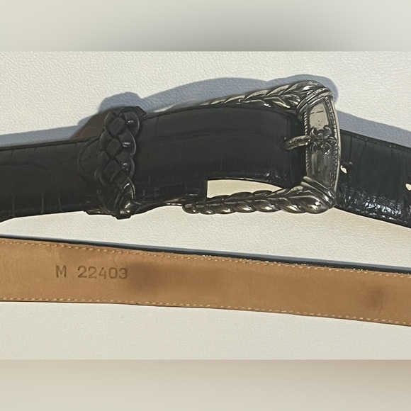 Vintage Brighton Black Leather Bit Belt Size M Silver Tone Style 22403 1996 - Picture 14 of 15